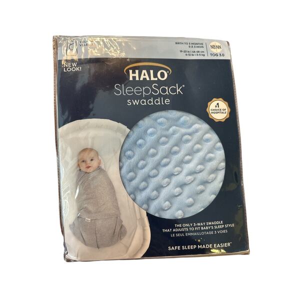 Halo SleepSack Blue Velboa Newborn Birth To 3 Month, 0-3 Month 6-12 Pounds - Picture 1 of 8